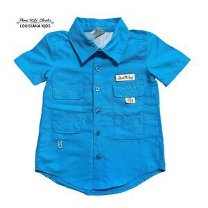 Bull Red BullRed 2T Bright Blue Vented Fishing Shirt